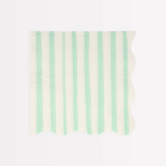 Mint Stripe Large Napkins - Meri Meri