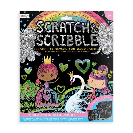 Hank & Sylvie's - Princess Garden Scratch and Scribble Scratch Art Kit