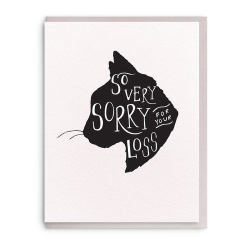 So Very Sorry Cat - Letterpress Sympathy Pet Card - Hank & Sylvie's