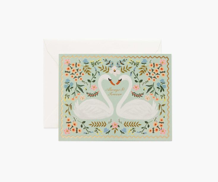 Always & Forever Swans Wedding Card