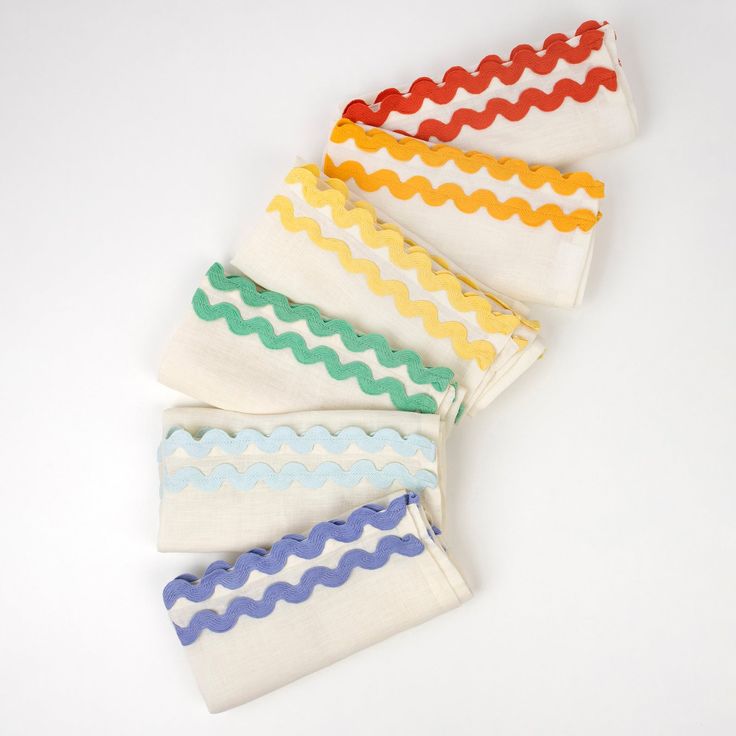 Colourful Ricrac Fabric Napkins