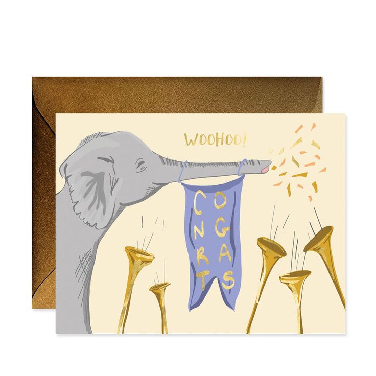 Elephants Congrats Card