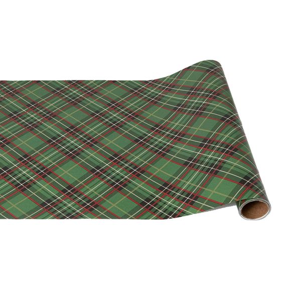 Green Plaid Paper Runner - 20" x 25'