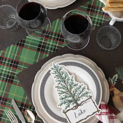 Green Plaid Paper Runner - 20" x 25'