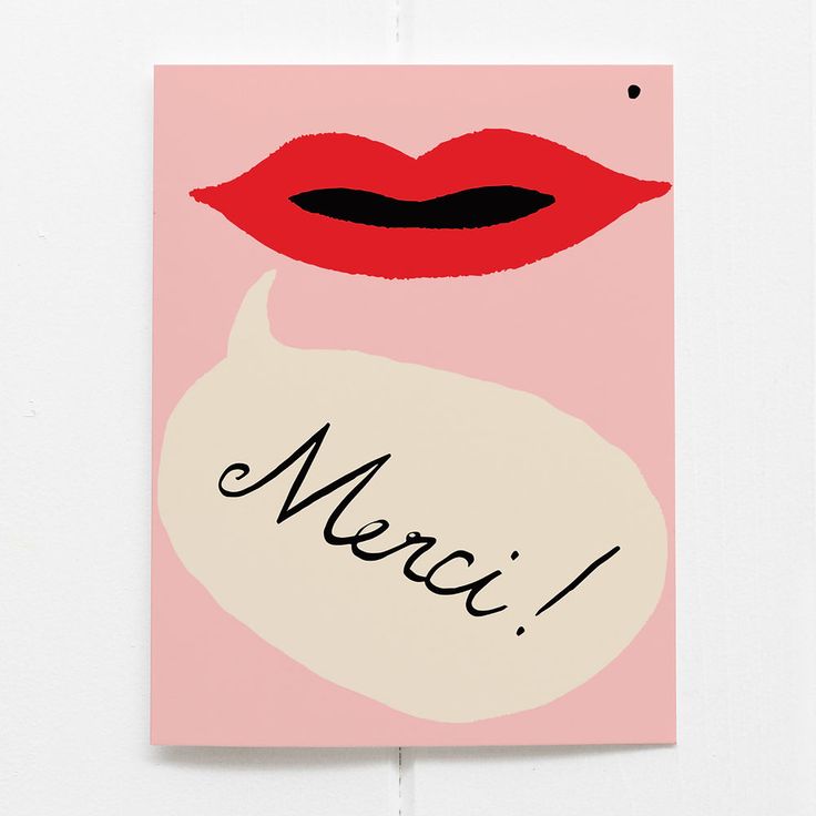 Merci Lips Thank You Card