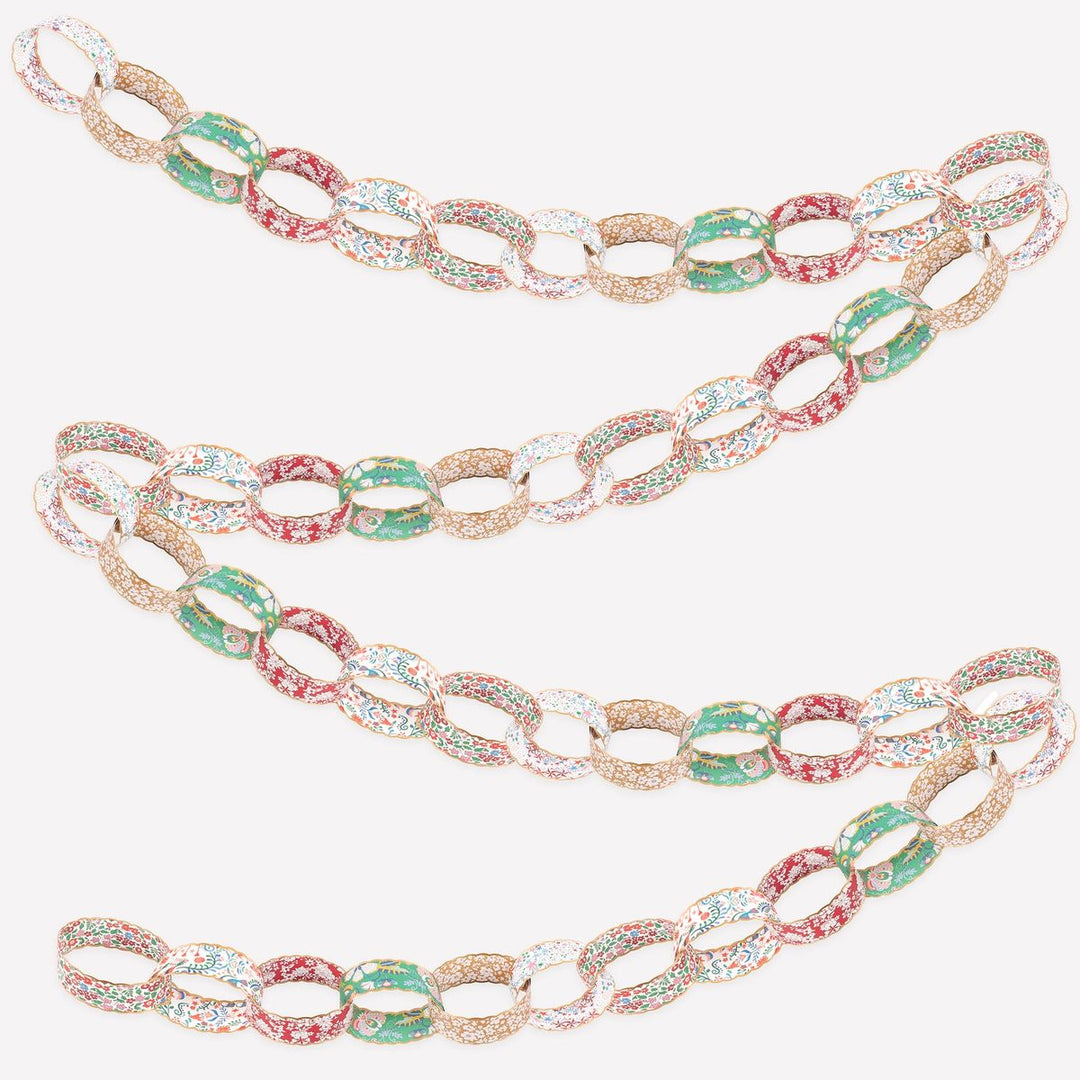 Multicolored chain belt on a white background