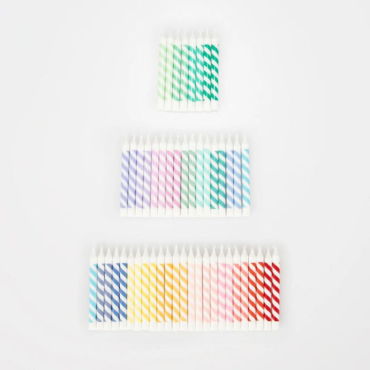 Rainbow Striped Mini Candles
