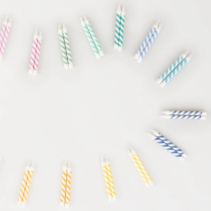 Rainbow Striped Mini Candles