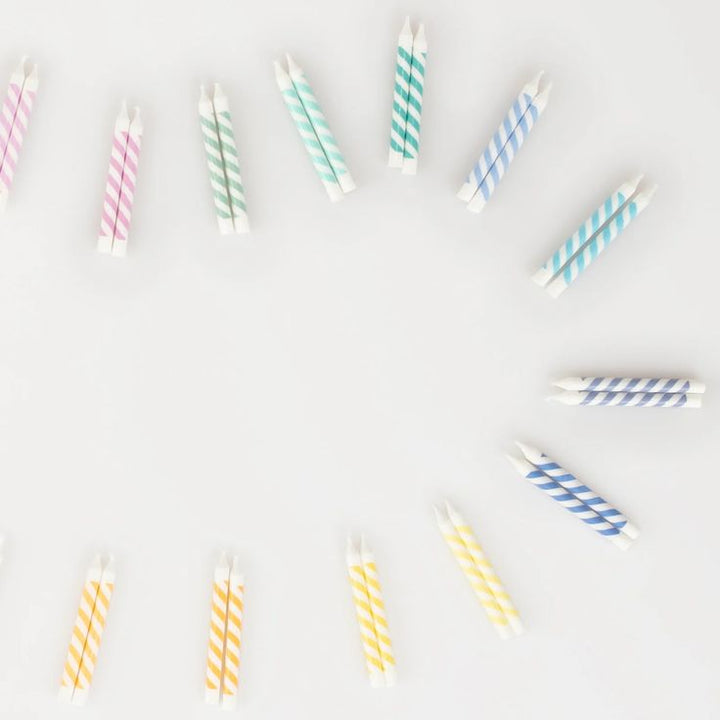 Rainbow Striped Mini Candles