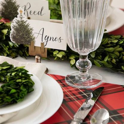 Red Plaid Paper Placemat