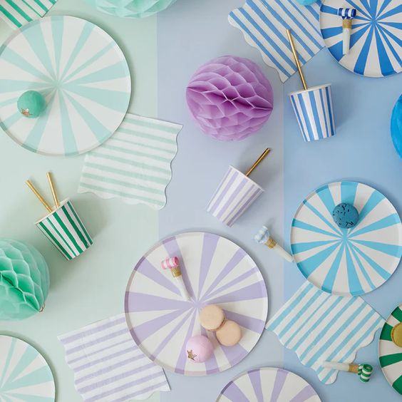 Mint Stripe Large Napkins - Meri Meri