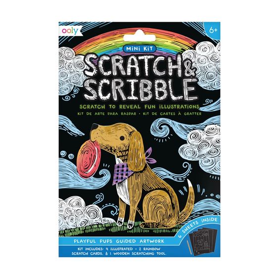 Hank & Sylvie's - Playful Pups Scratch & Scribble Mini Scratch Art Kit