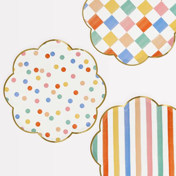 Colourful Pattern Dinner Plates - Meri Meri