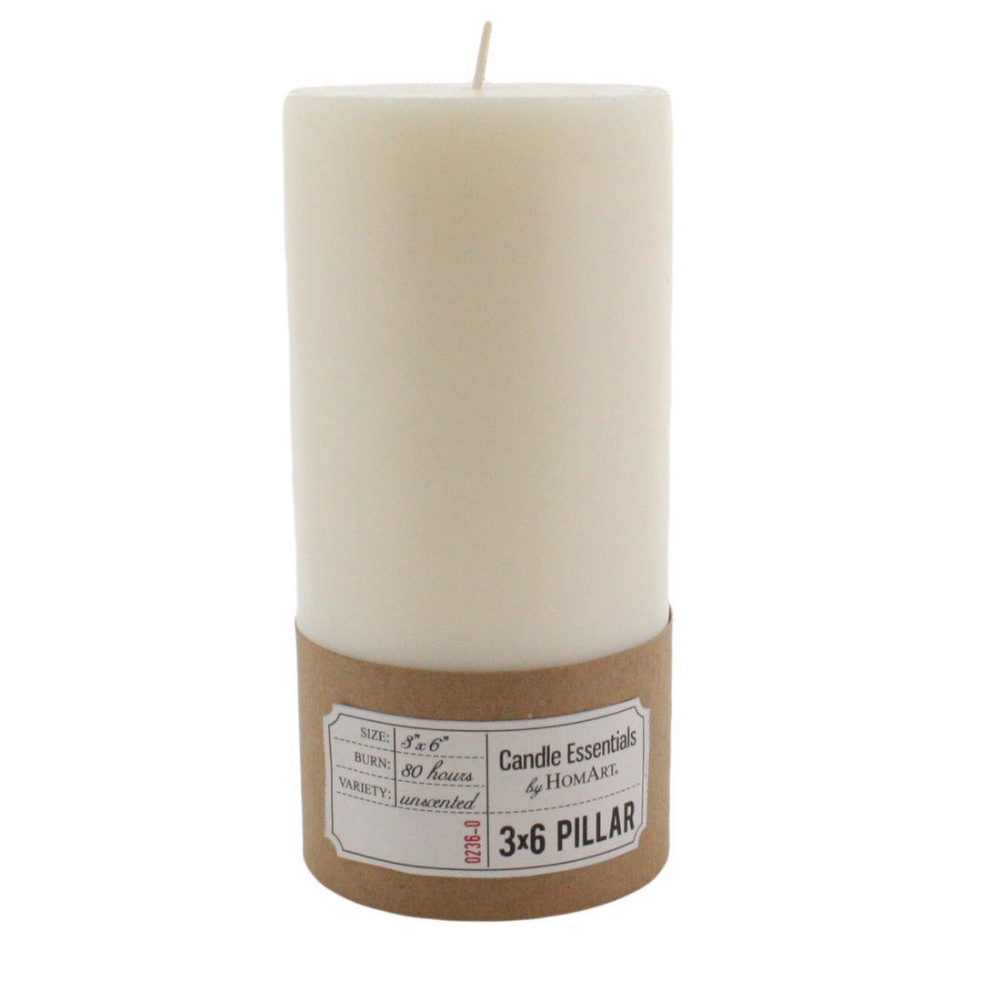 3 X 6 Pillar Candle - Ivory