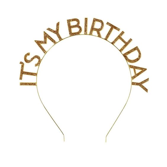 Luxe Gold Happy Birthday Headband