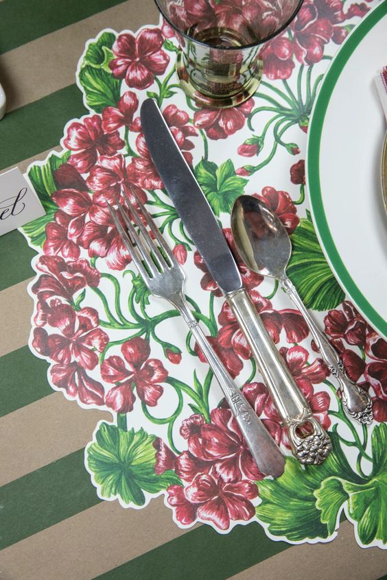 Die-Cut Geranium Placemat