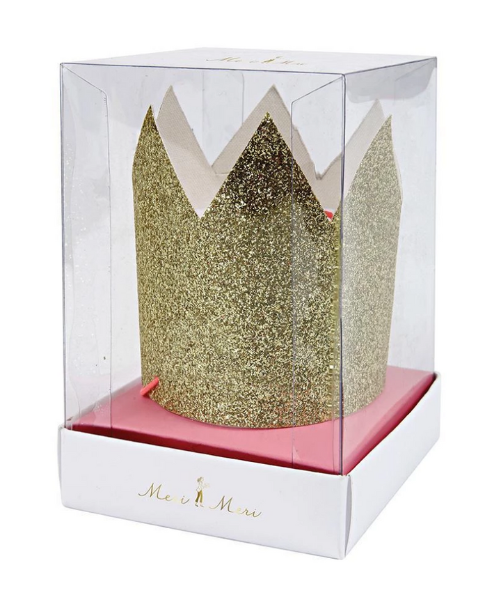 Mini Gold Glittered Crowns