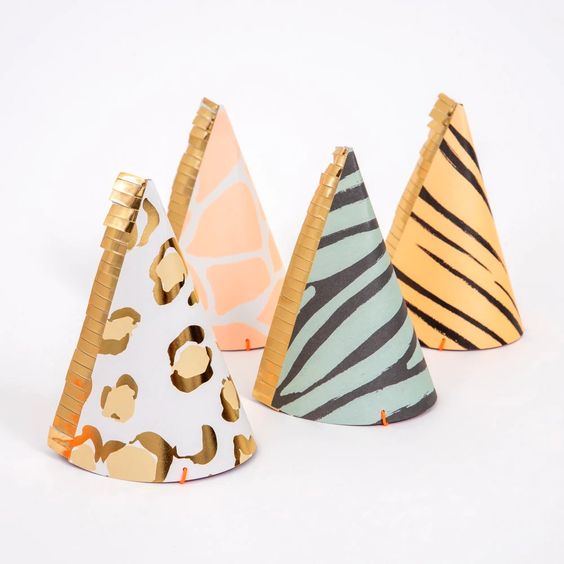 Safari Animal Print Party Hats