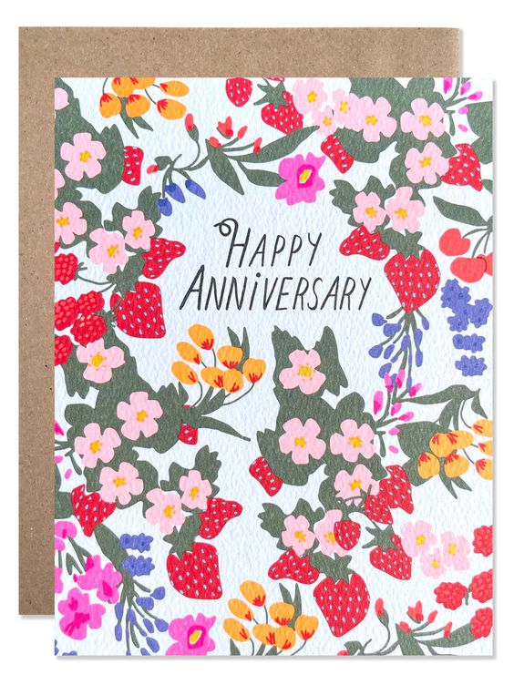 Anniversary Fruits & Flowers Greeting Card