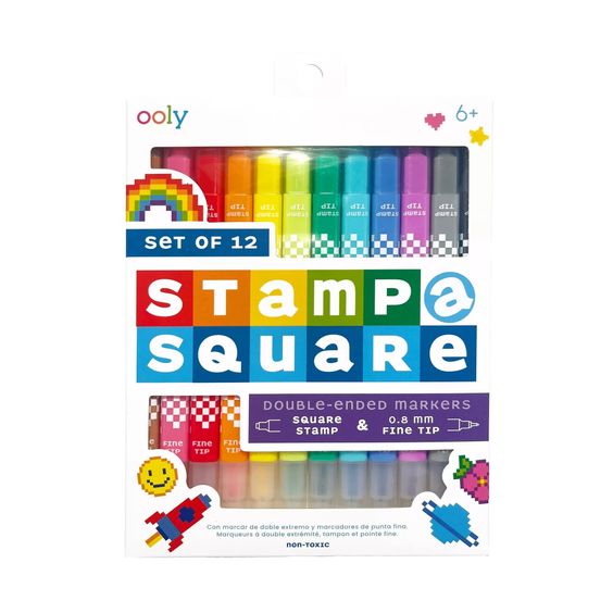 Hank & Sylvie's - Stamp-A-Square Double Ended Markers - Ooly