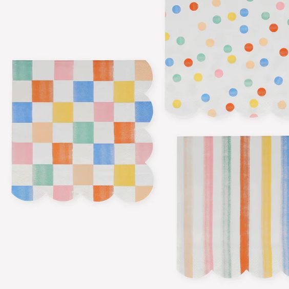 Colourful Pattern Large Napkins - Meri Meri