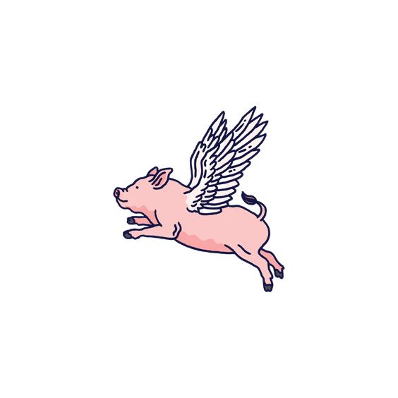 Flying Pig Tattoo - Tattly