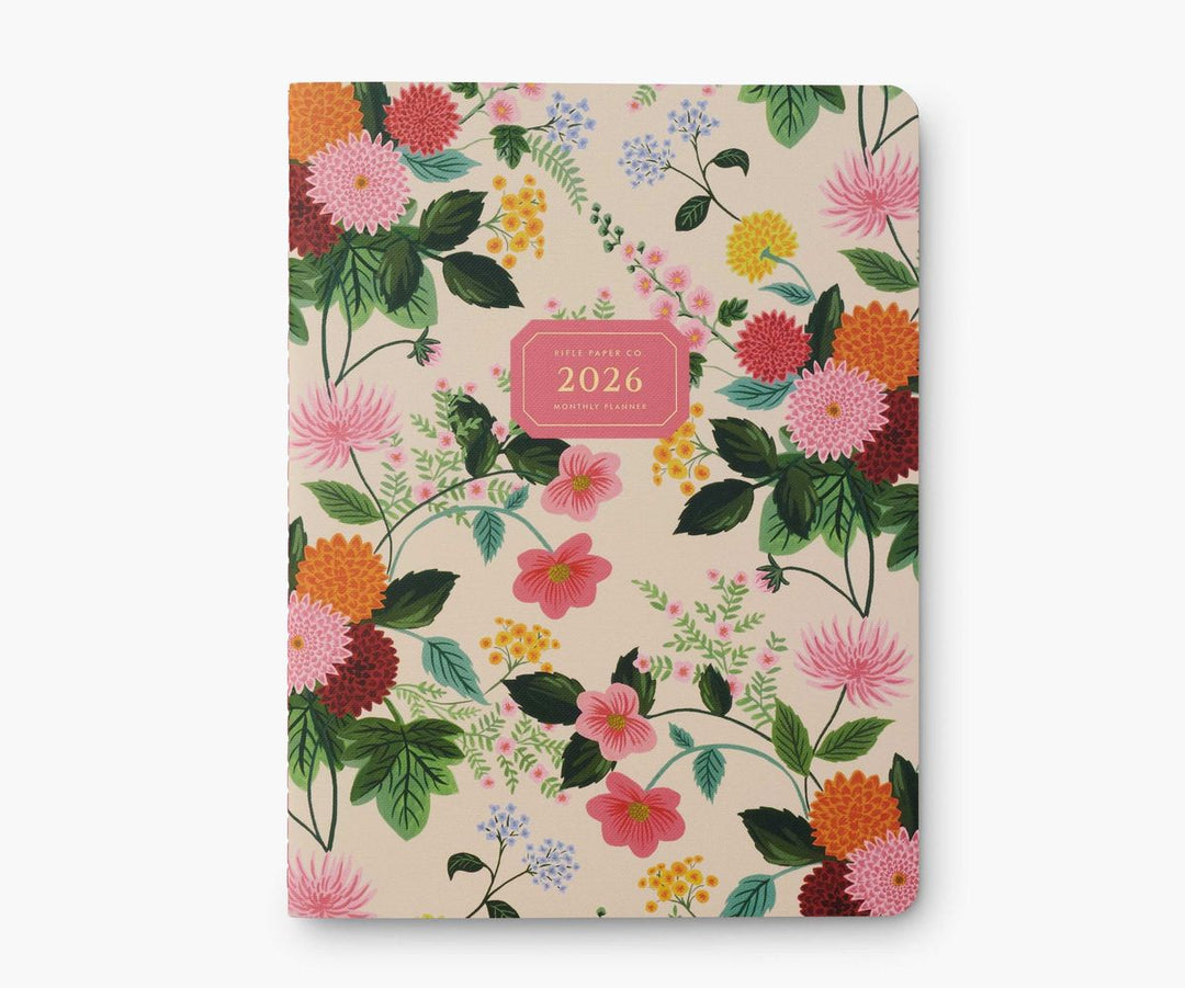 Floral-patterned calendar with '2026' on a beige background