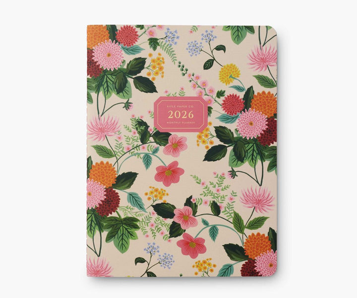 Floral-patterned calendar with '2026' on a beige background