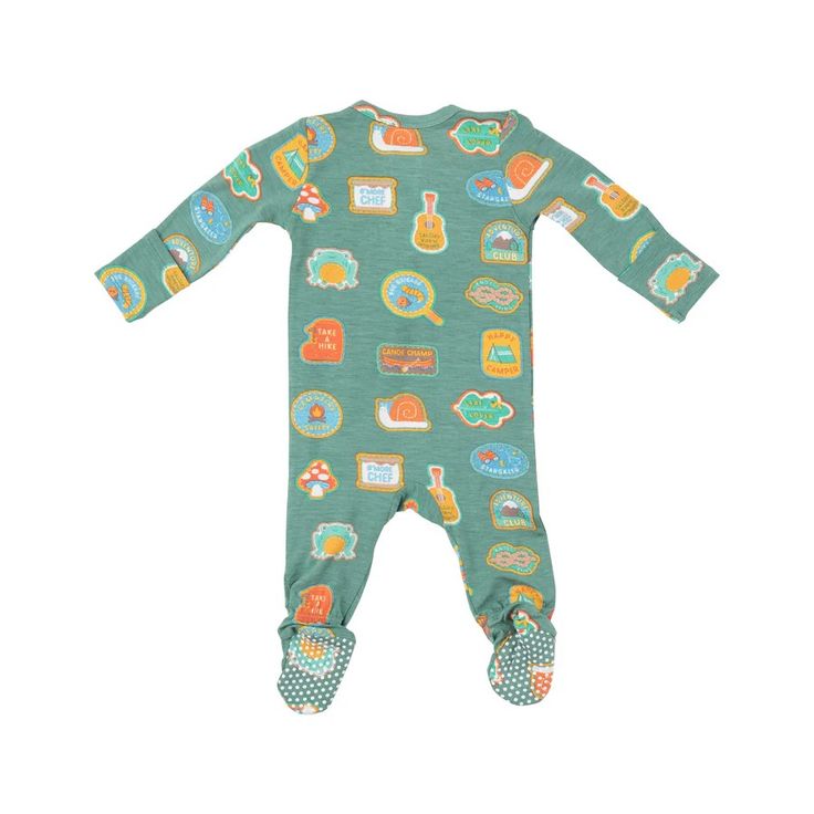 Camp Patches 2 Way Zipper Footie - Angel Dear - Hank & Sylvie's 
