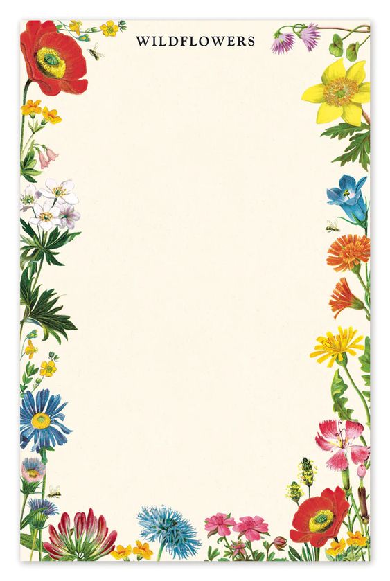 Hank & Sylvie's - Wildflowers Notepad - Cavallini & Co.