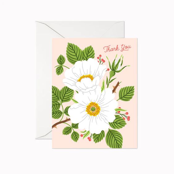 Garden Rose Thank You Card
