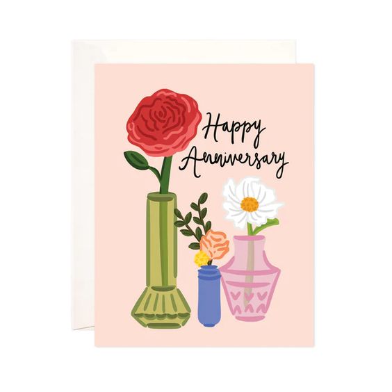 Anniversary Vases  Greeting Card