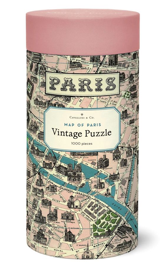 Map of Paris Vintage 1000 Piece Puzzle - Cavallini & Co. 