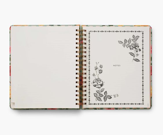 2025 Roses 17-Month Academic Hardcover Spiral Planner