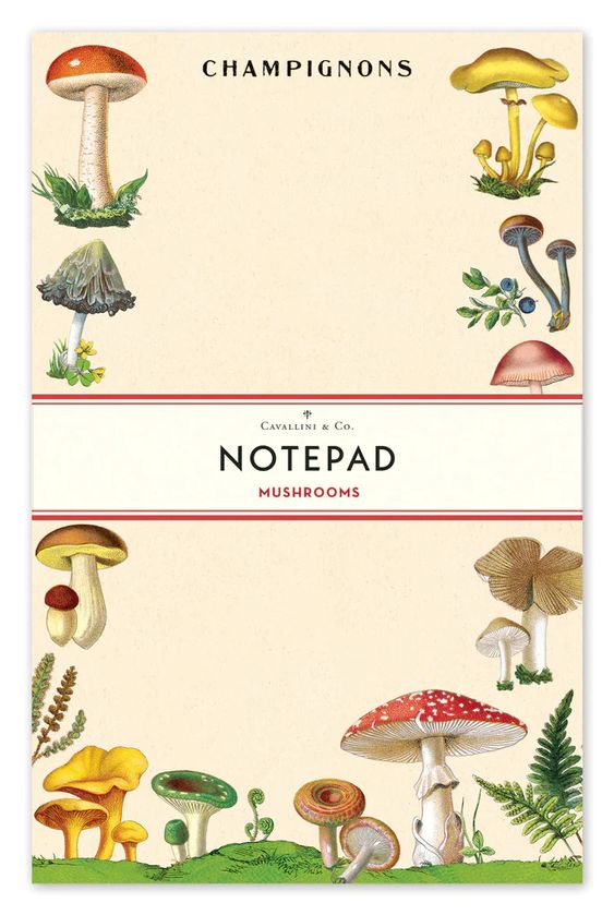 Hank & Sylvie's - Mushrooms Notepad - Cavallini & Co