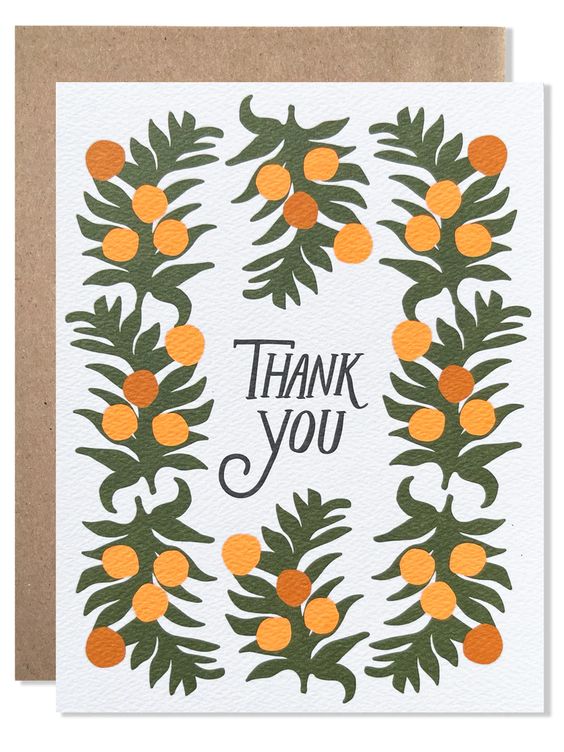 Thank You Oranges Greeting Card