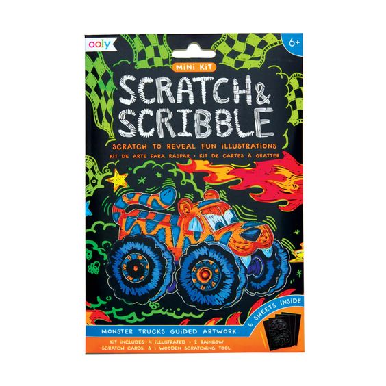 Hank & Sylvie's - Monster Truck Mini Scratch and Scribble Art Kit - Ooly