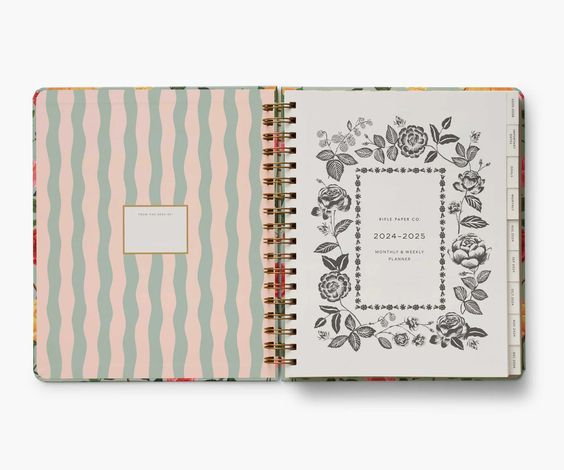 2025 Roses 17-Month Academic Hardcover Spiral Planner