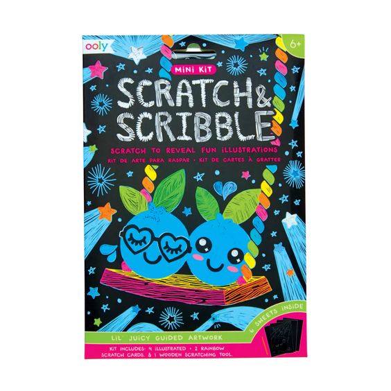 Hank & Sylvie's - Lil' Juicy Mini Scratch and Scribble Art Kit - Ooly