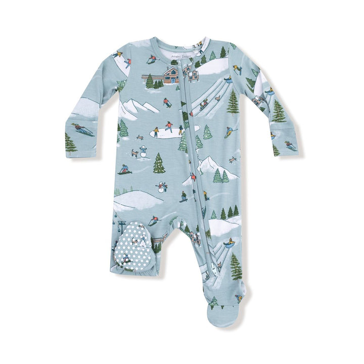 Winter Fun Skiers 2 Way Zipper Footie
