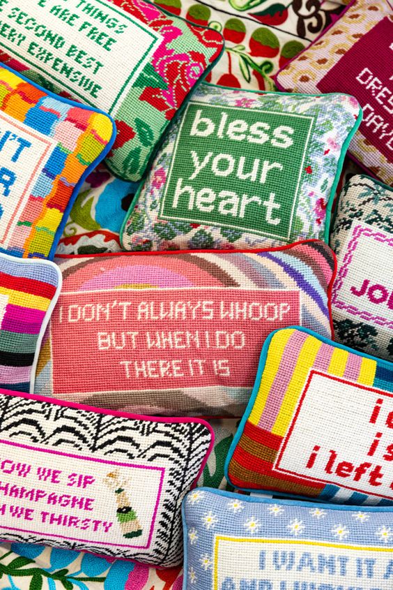 Whoop There It Is Needlepoint Pillow - Furbish