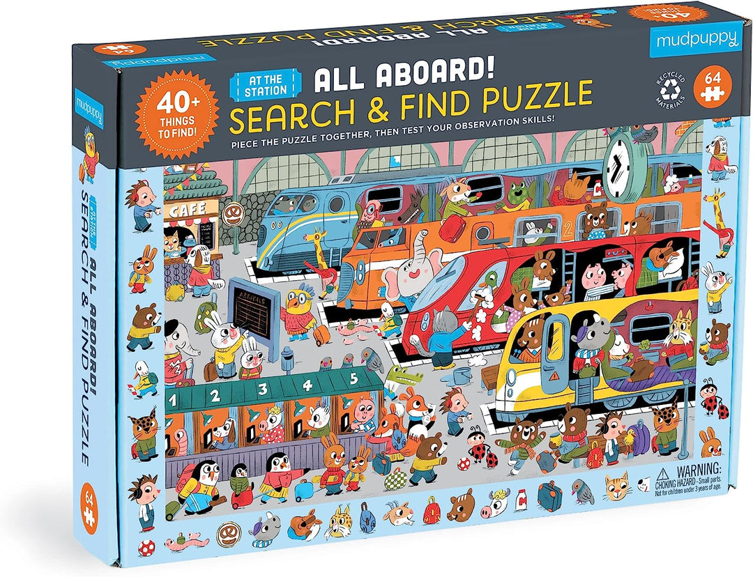 All Aboard! At the Station Search & Find Puzzle 64pc