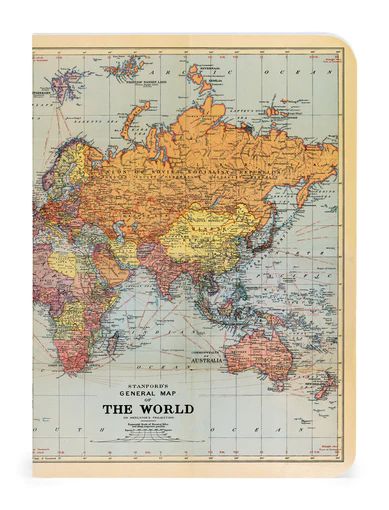 3 Mini Notebooks: Vintage World Maps - Cavallini & Co.