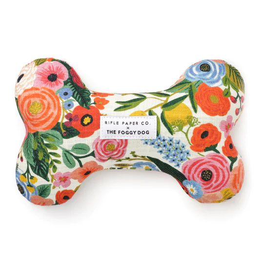 Hank & Sylvie's Rifle Paper Co x TFD Garden Party Dog Bone Squeaky Toy