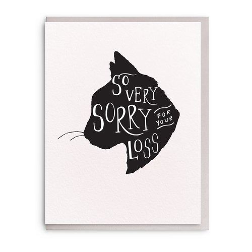 So Very Sorry Cat - Letterpress Sympathy Pet Card - Hank & Sylvie's 