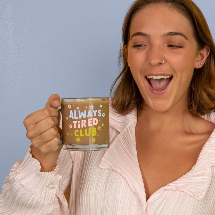 Always Tired Glass Mug - Thumbnail 2