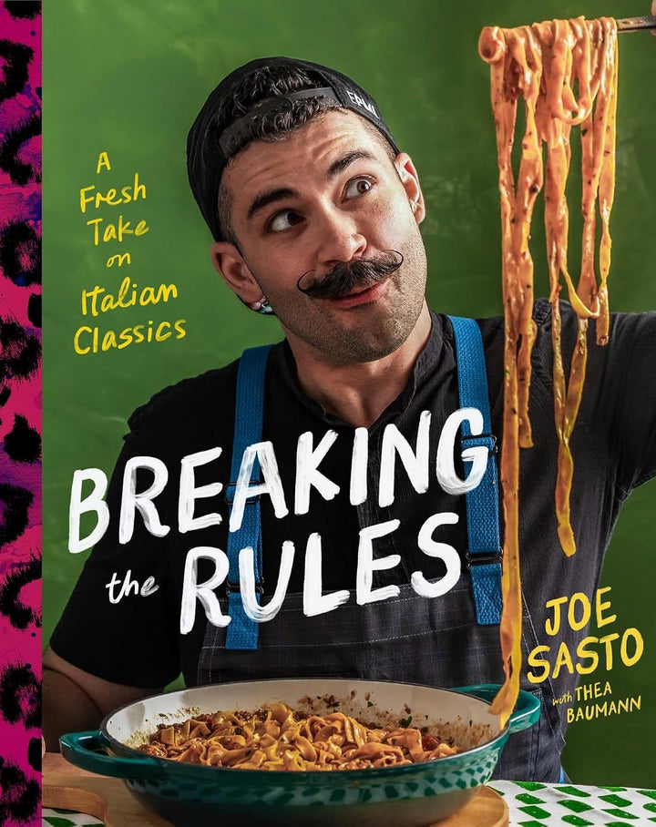 Book cover with a person holding a bowl of pasta and text about Italian classics