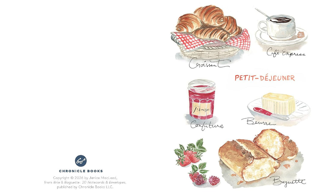 Brie & Baguette Notes: 20 Notecards & Envelopes