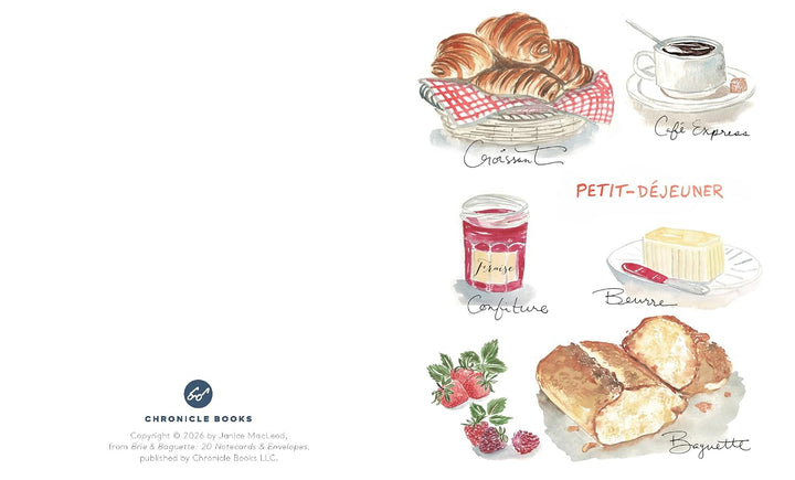 Brie & Baguette Notes: 20 Notecards & Envelopes