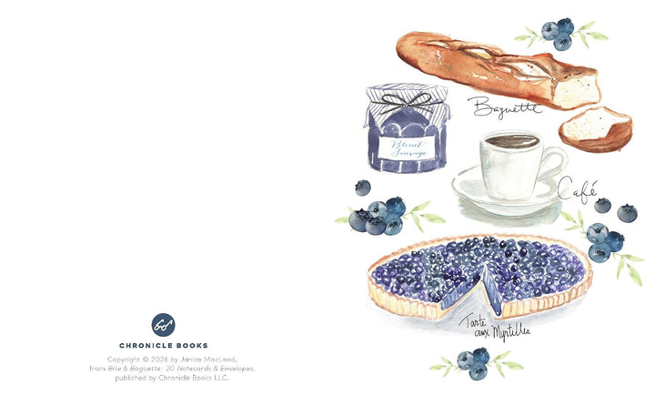 Brie & Baguette Notes: 20 Notecards & Envelopes